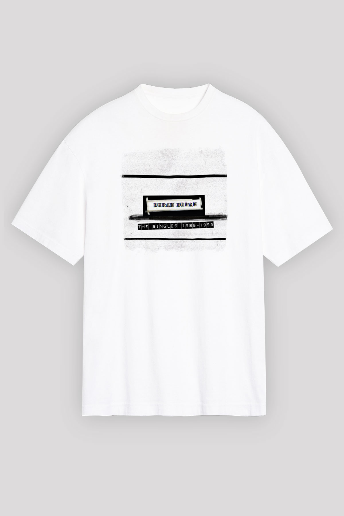 Duran Duran Baskılı Unisex Beyaz Oversize Tişört