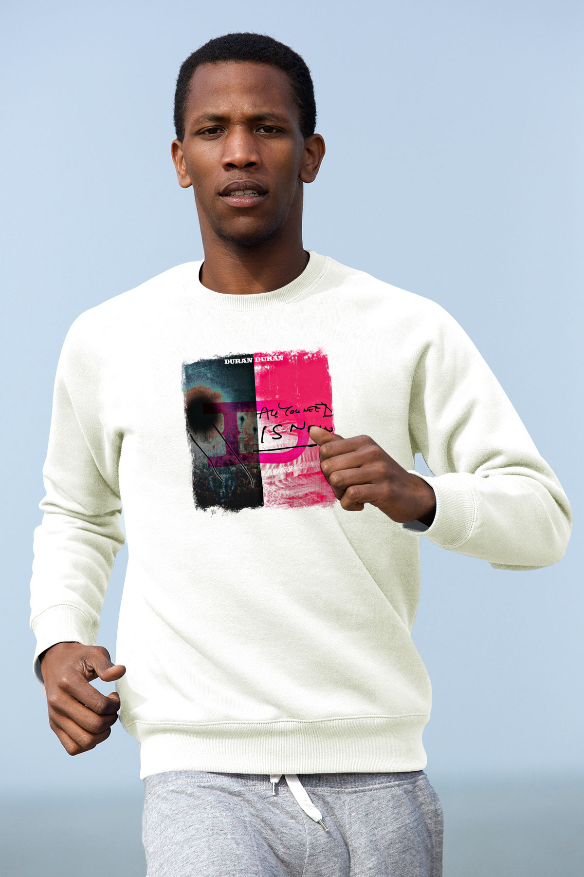 Duran Duran Baskılı Unisex Beyaz Sweatshirt