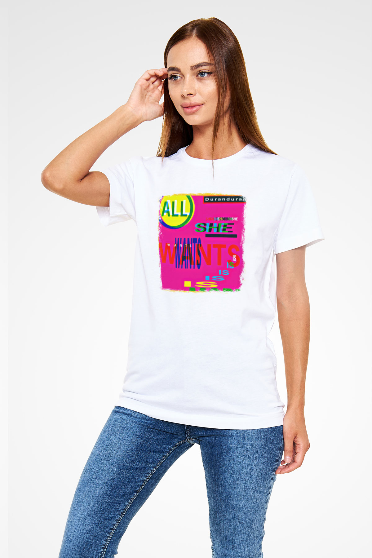 Duran Duran Baskılı Unisex Beyaz Tişört