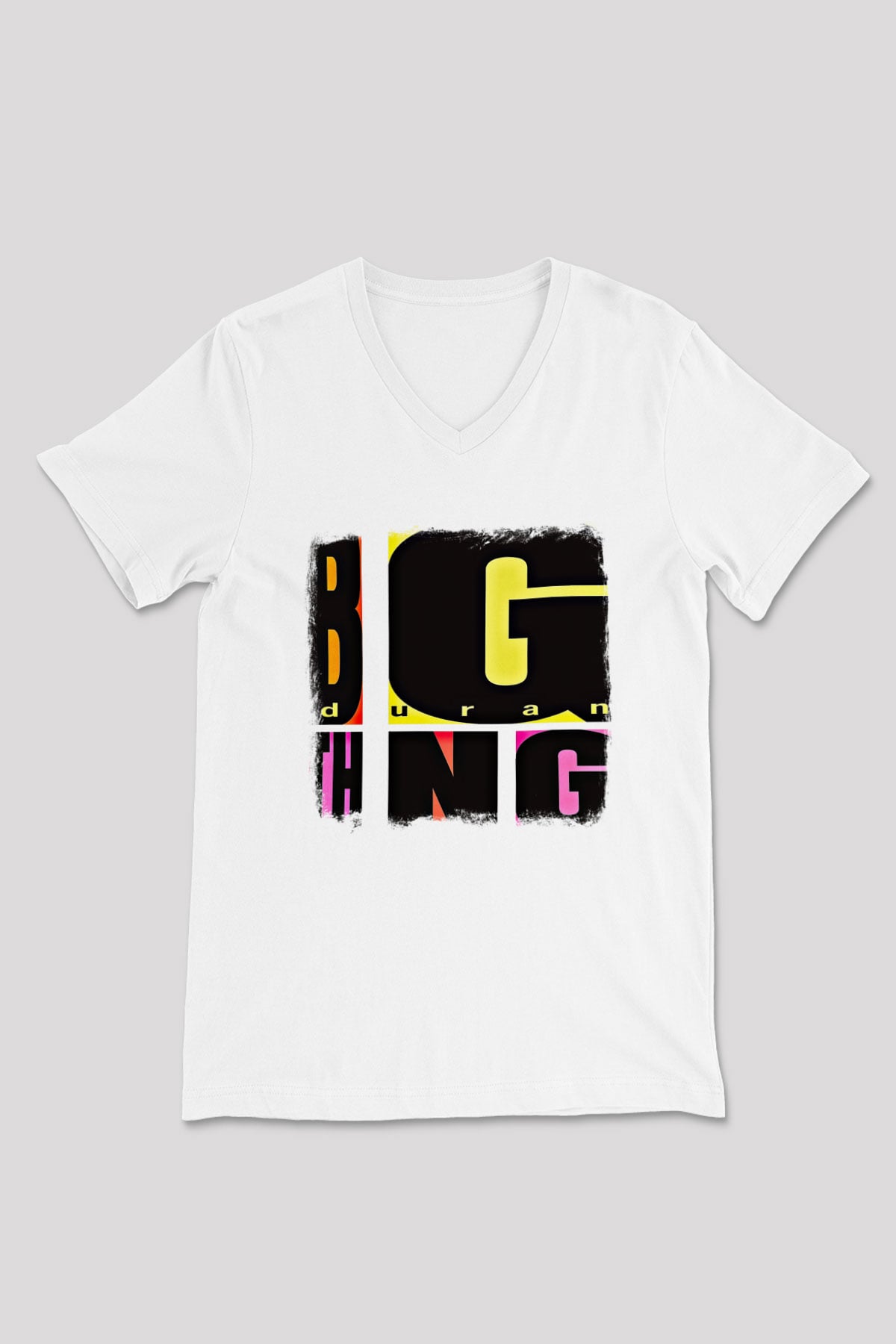 Duran Duran Baskılı Unisex Beyaz V Yaka Tişört