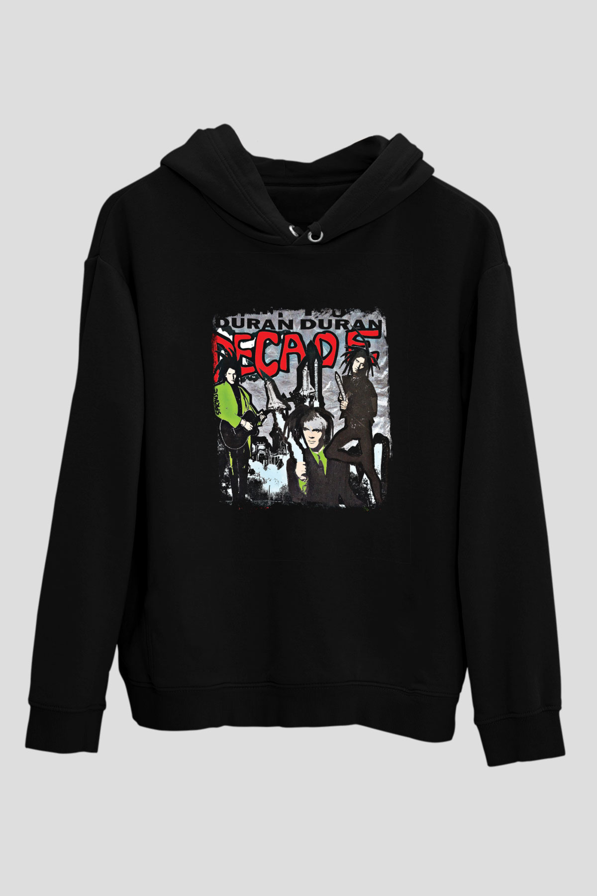 Duran Duran Baskılı Unisex Siyah Hoodie