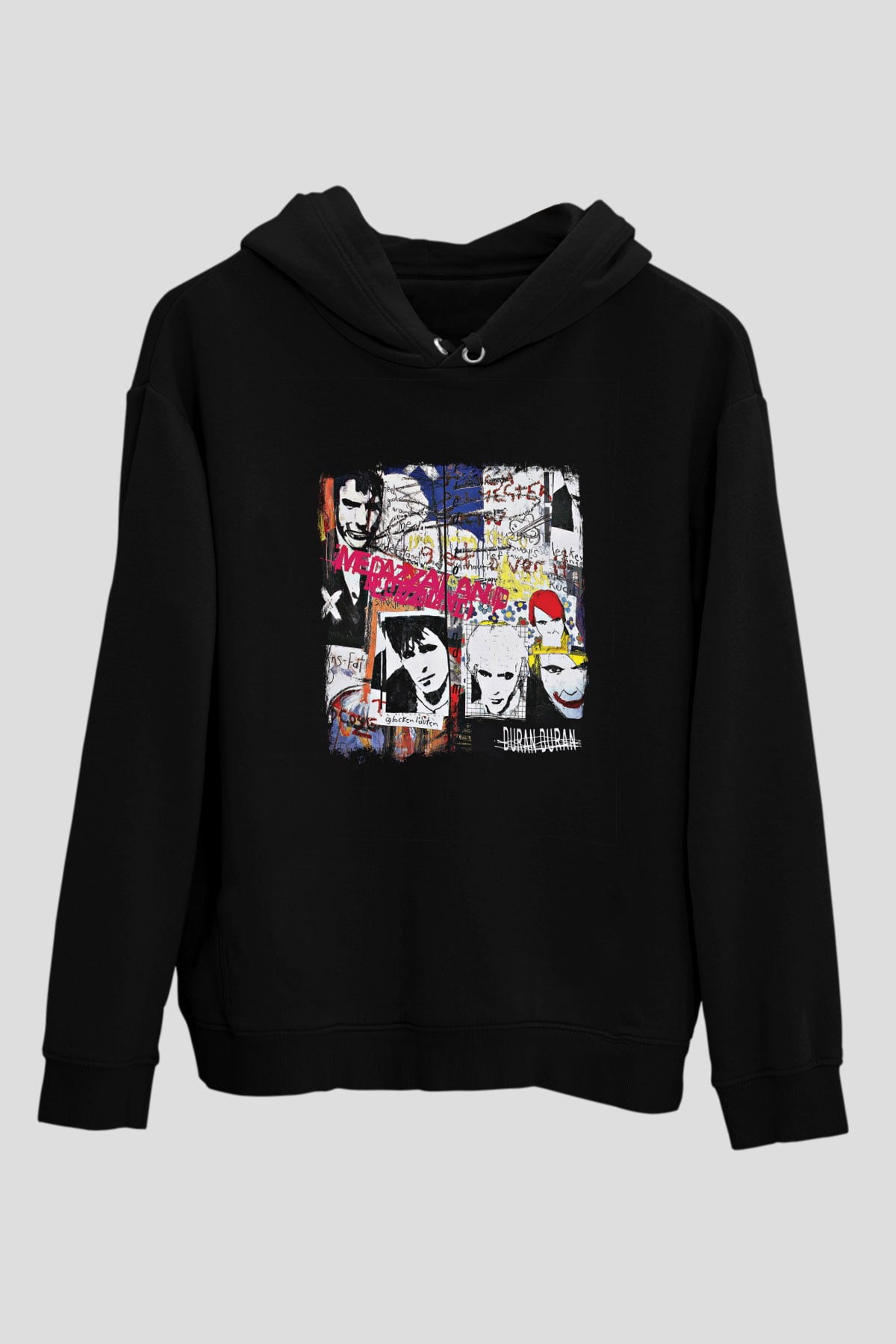 Duran Duran Baskılı Unisex Siyah Hoodie