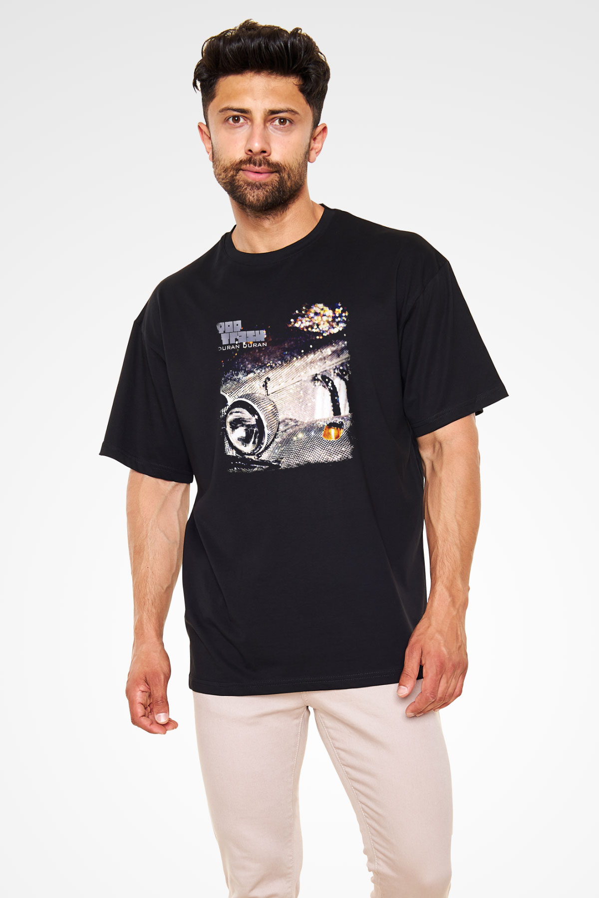 Duran Duran Baskılı Unisex Siyah Oversize Tişört