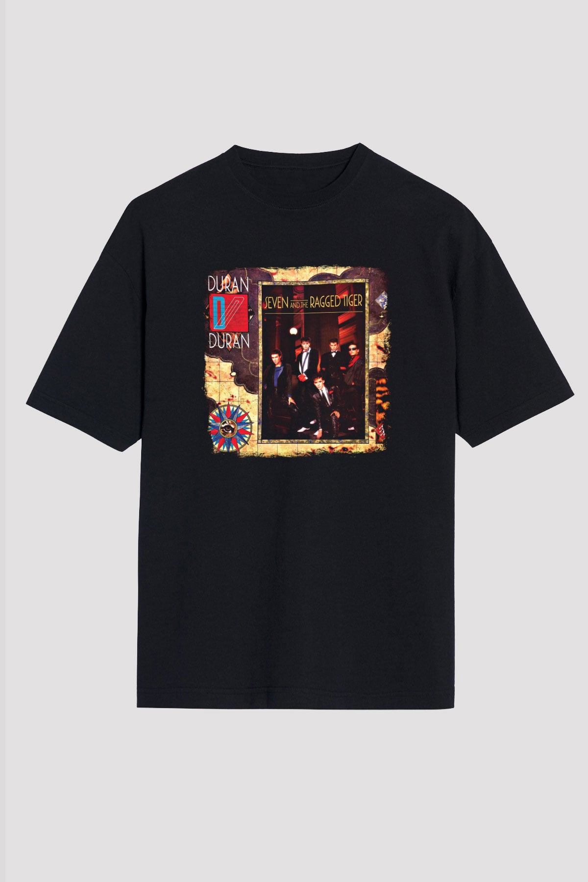 Duran Duran Baskılı Unisex Siyah Oversize Tişört