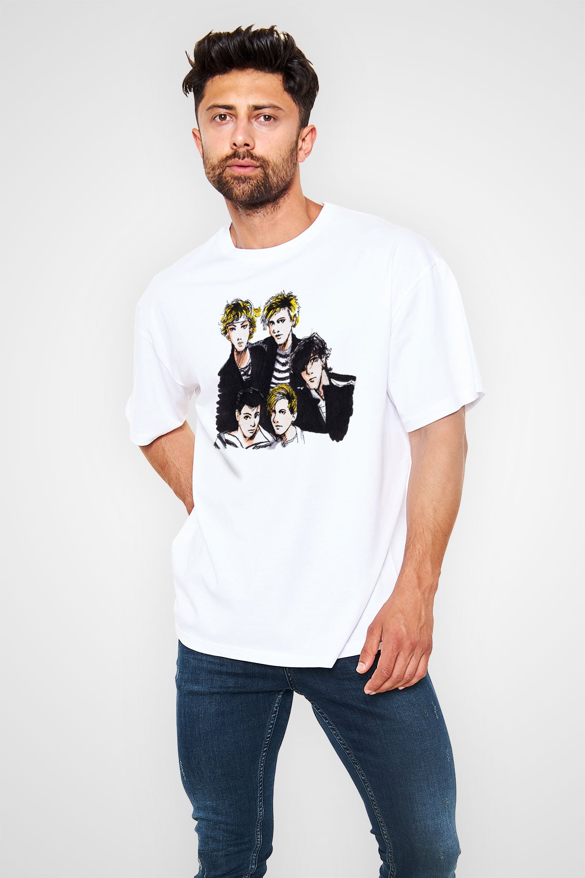 Duran Duran Beyaz Unisex Oversize Tişört T-Shirt