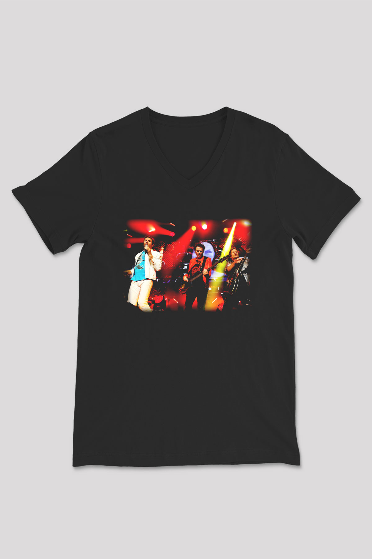 Duran Duran Siyah Unisex V Yaka Tişört T-Shirt