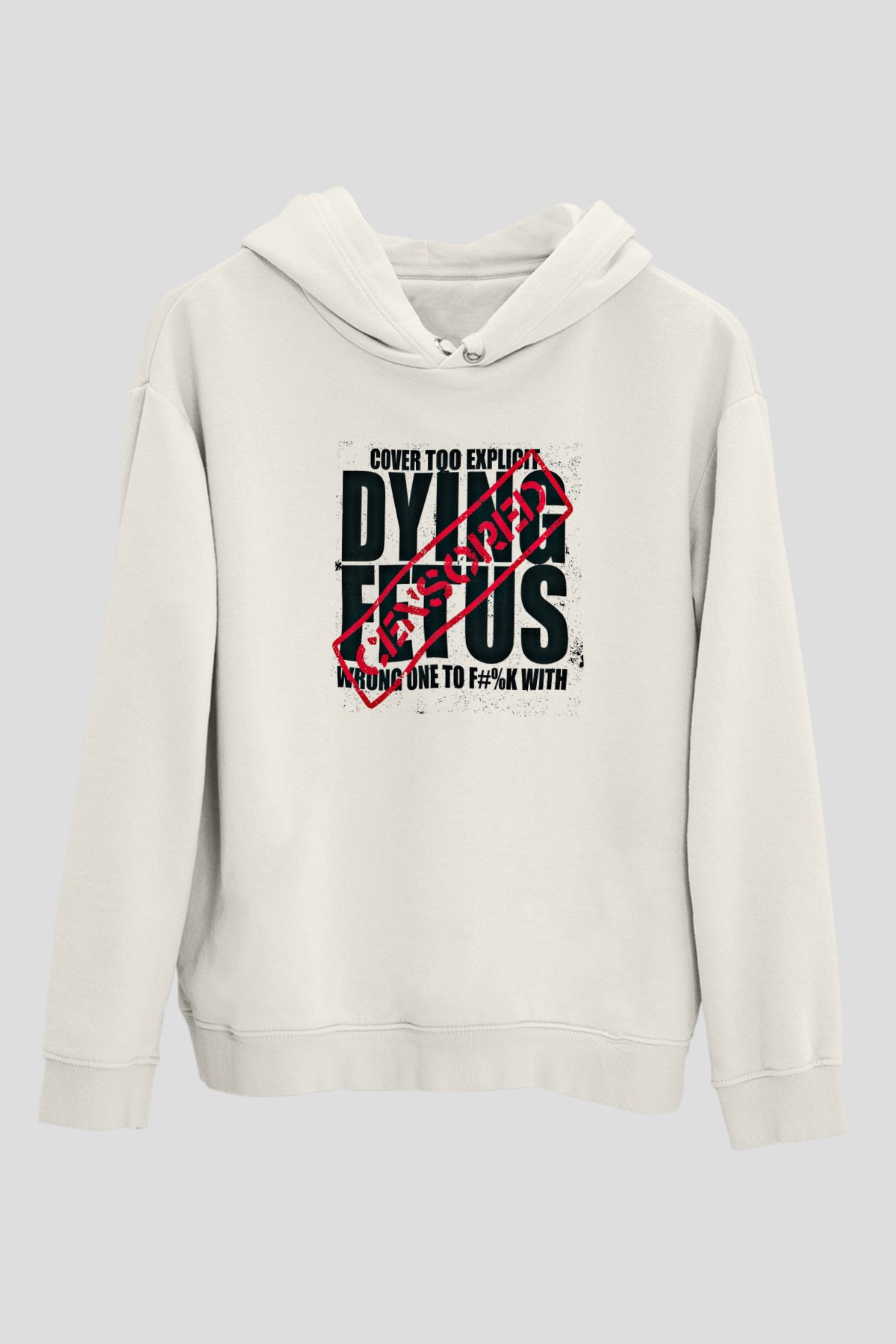 Dying Fetus Baskılı Unisex Beyaz Hoodie