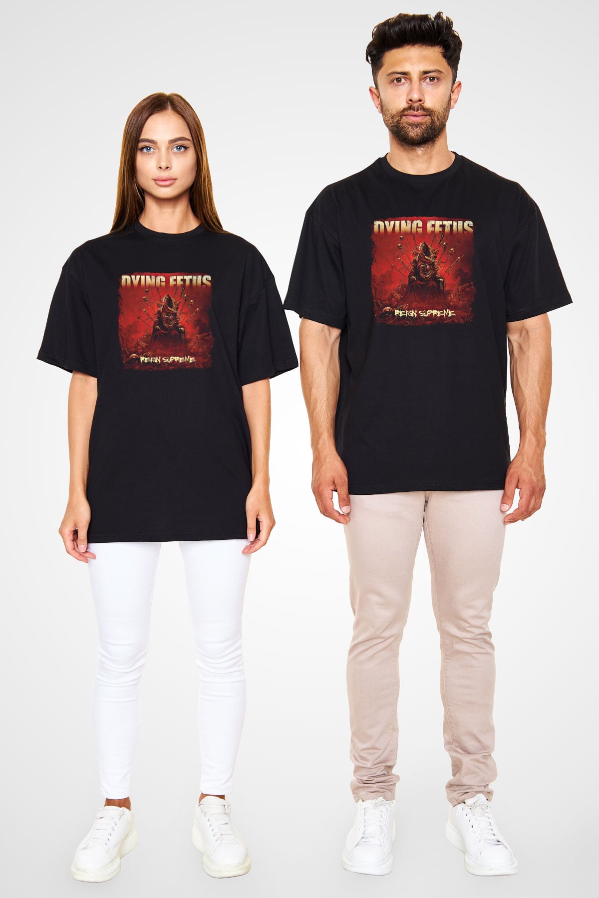 Dying Fetus Baskılı Unisex Siyah Oversize Tişört