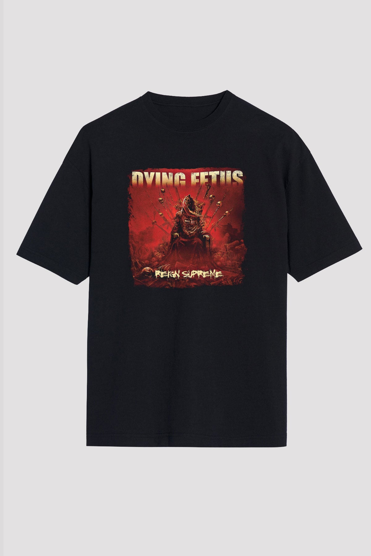 Dying Fetus Baskılı Unisex Siyah Oversize Tişört