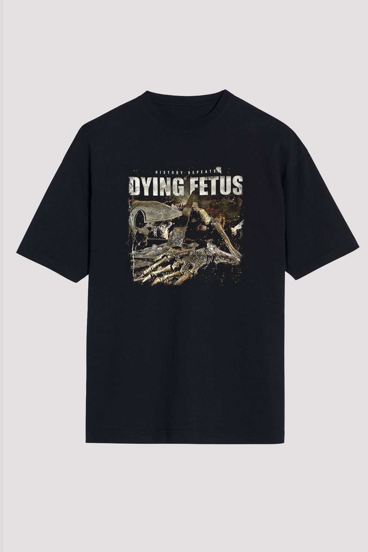 Dying Fetus Baskılı Unisex Siyah Oversize Tişört