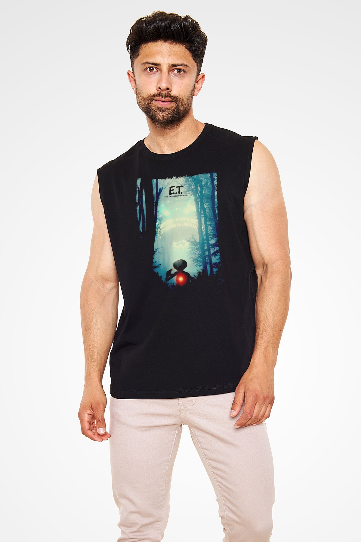 E.T. Siyah Unisex  Kolsuz Tişört