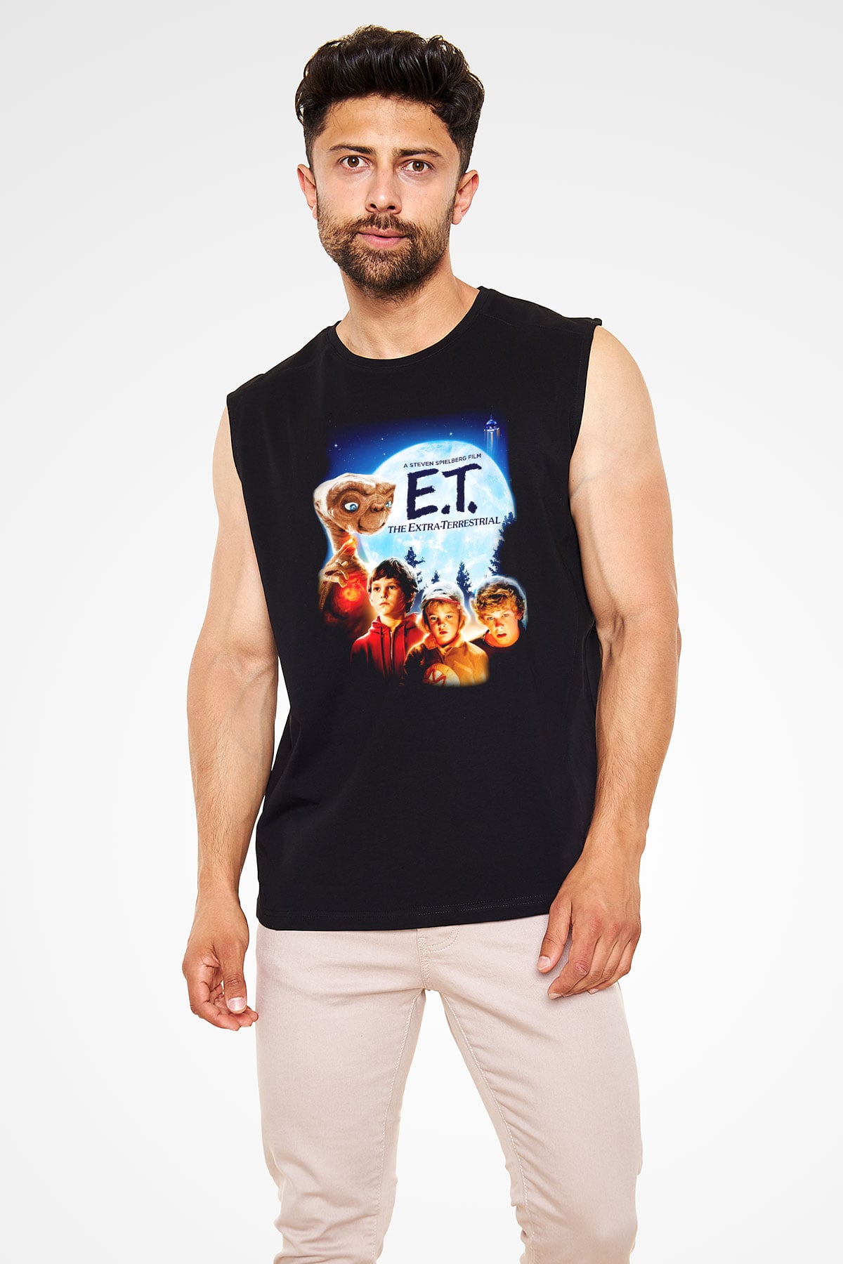 E.T. Siyah Unisex Kolsuz Tişört