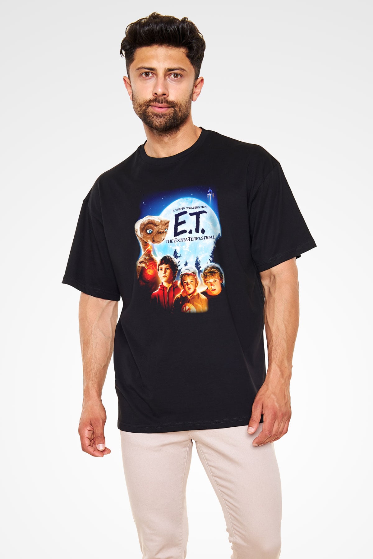 E.T. Siyah Unisex Oversize Tişört