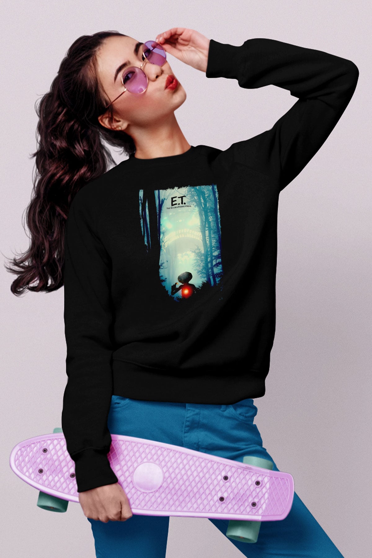 E.T. Siyah Unisex  Sweatshirt
