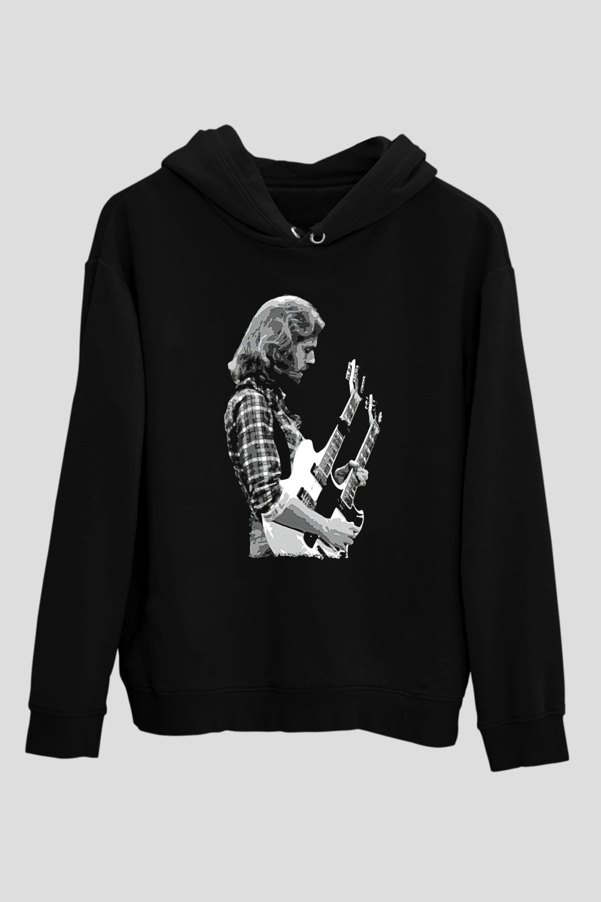 Eagles Baskılı Unisex Siyah Kapüşonlu Sweatshirt