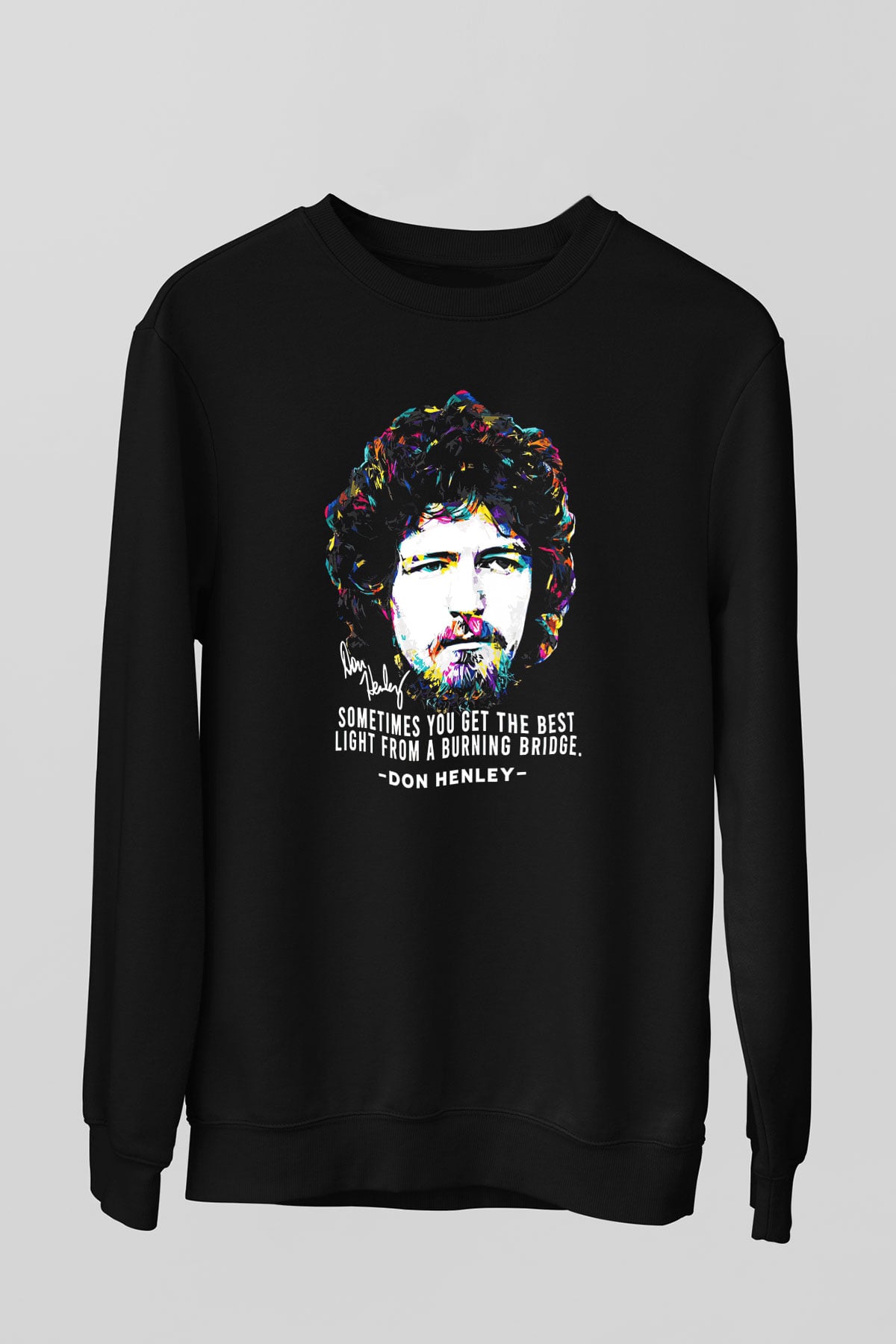 Eagles Baskılı Unisex Siyah Sweatshirt