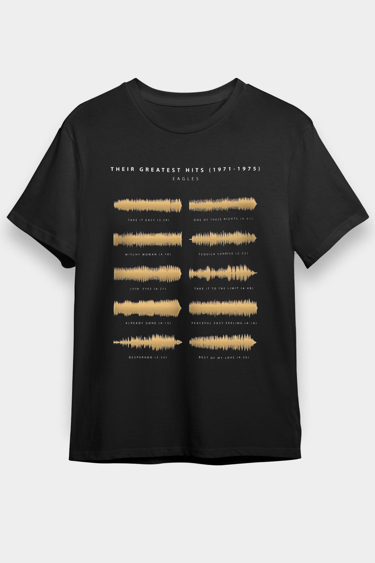 Eagles Baskılı Unisex Siyah Tişört - Tshirt