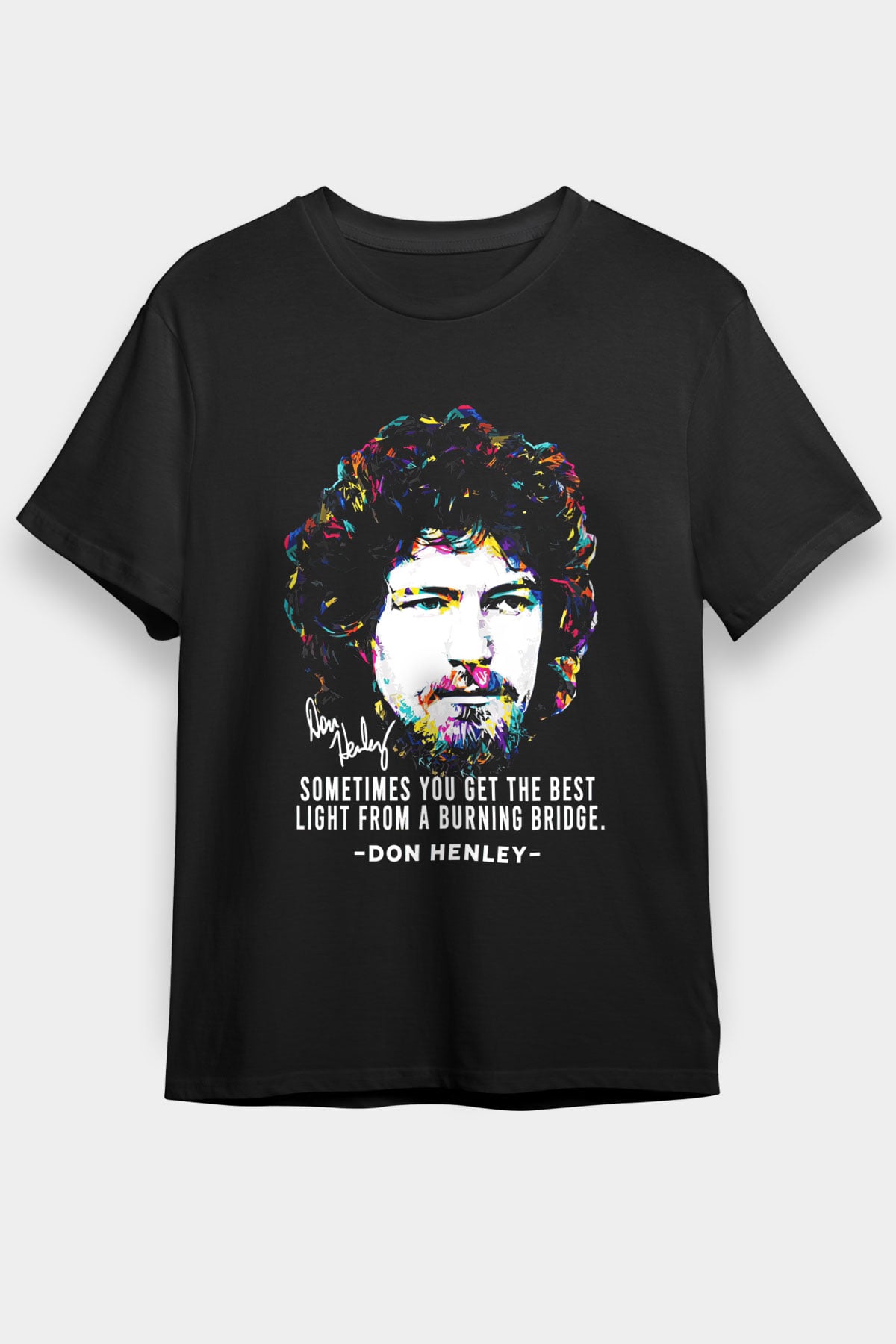 Eagles Baskılı Unisex Siyah Tişört - Tshirt