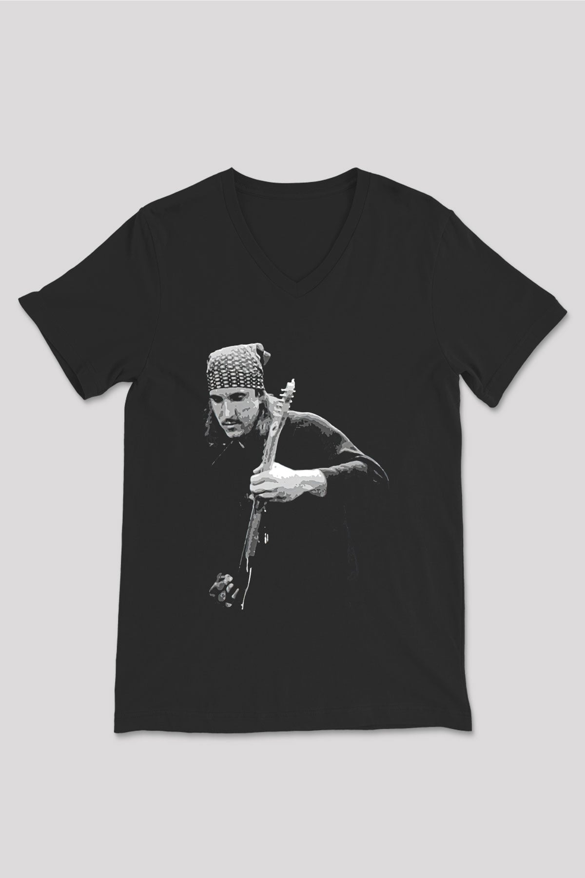Eagles Baskılı Unisex Siyah V Yaka Tişört - Tshirt