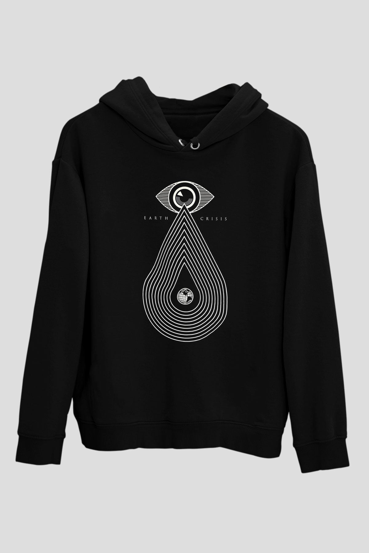 Earth Crisis Baskılı Unisex Siyah Kapüşonlu Sweatshirt
