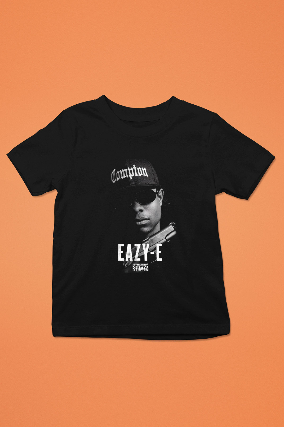 Eazy-E Baskılı Siyah Unisex Çocuk Tişört