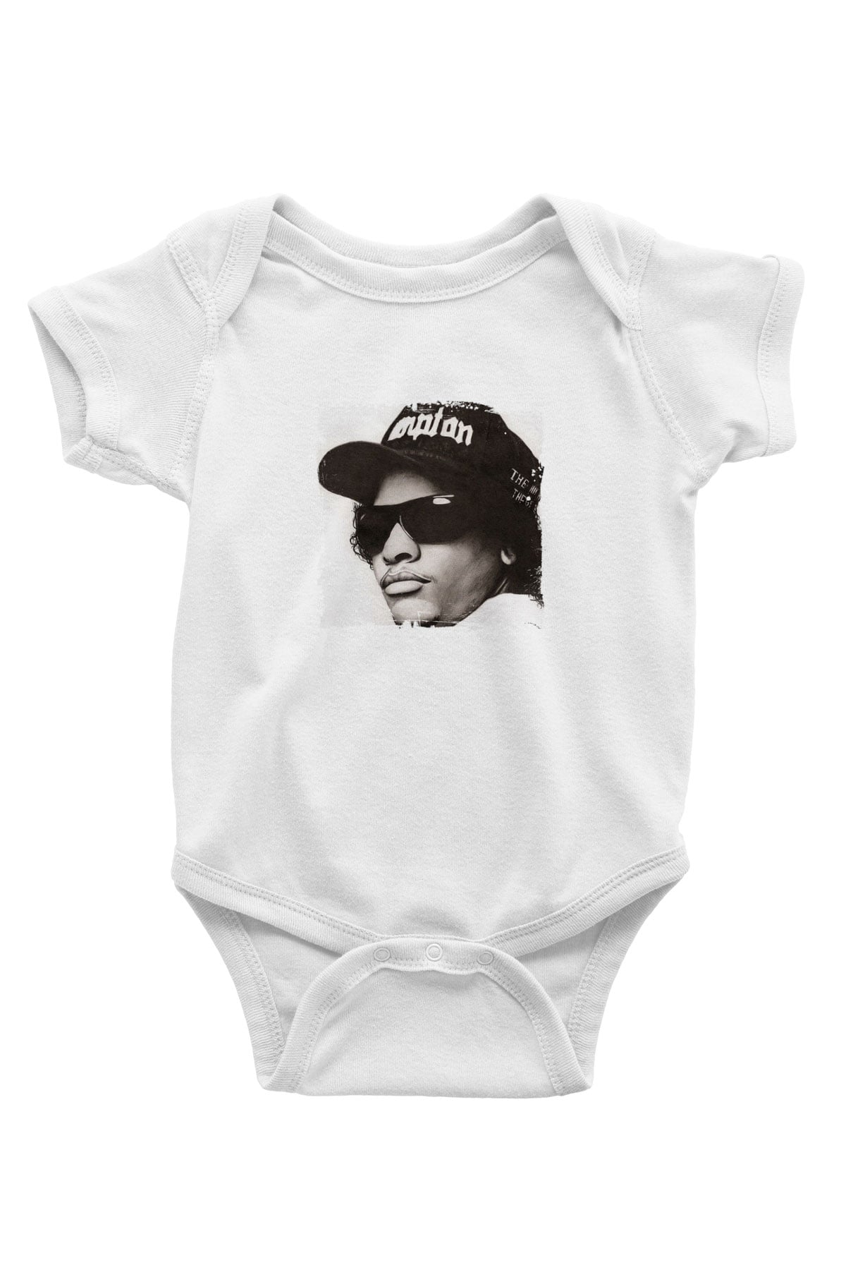 Eazy-E Baskılı Unisex Beyaz Bebek Body - Zıbın