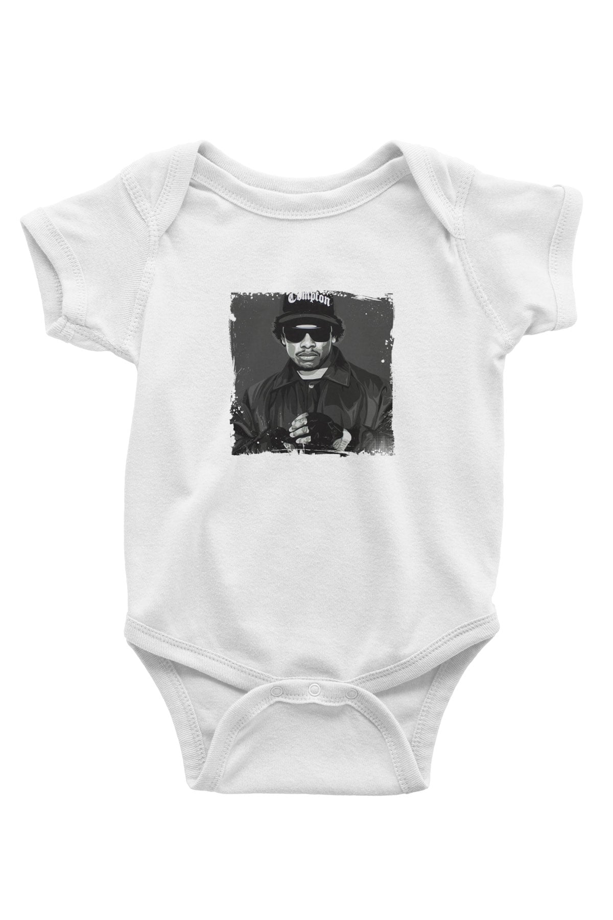 Eazy-E Baskılı Unisex Beyaz Bebek Body - Zıbın