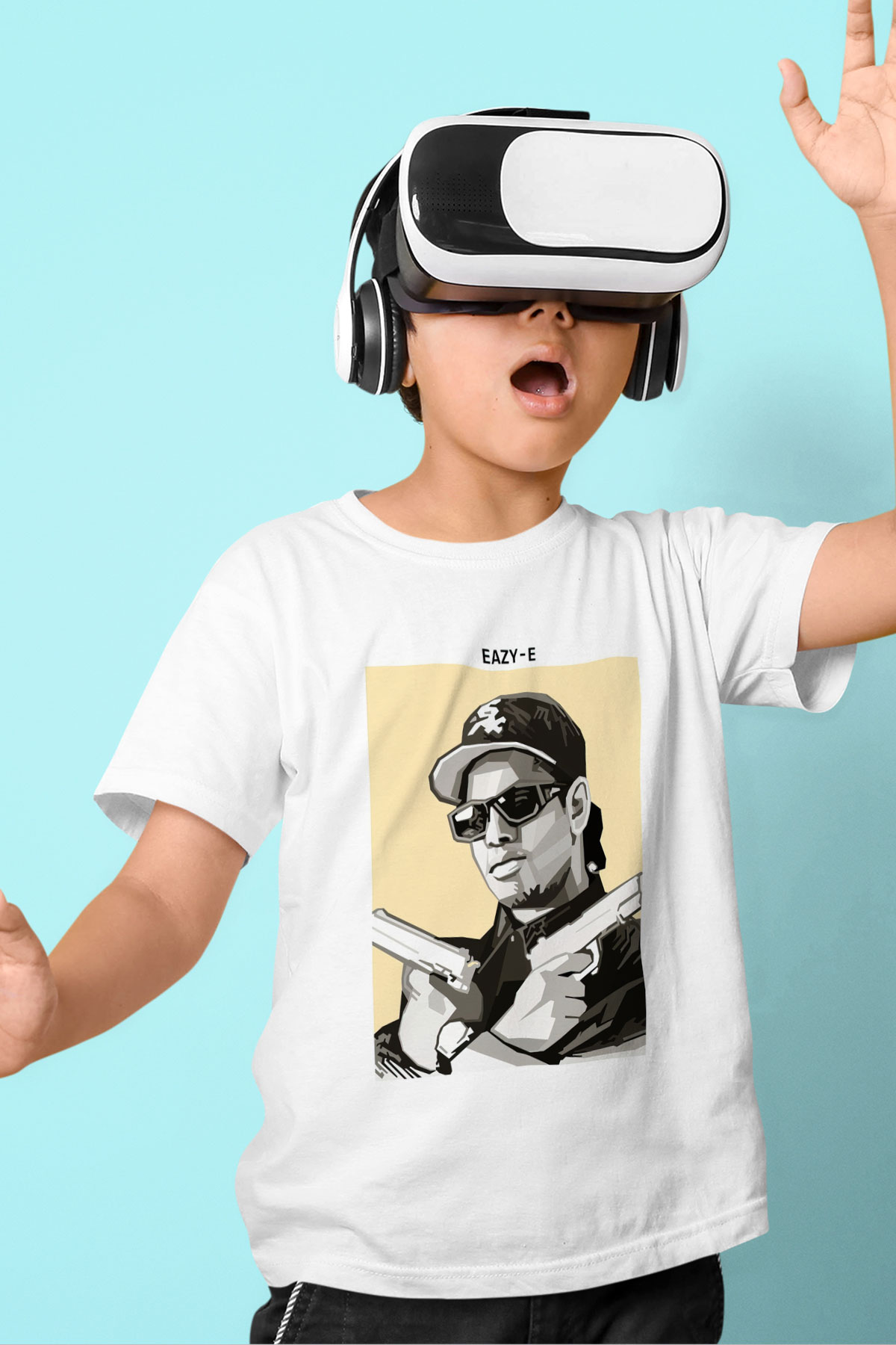 Eazy-E Beyaz Unisex Çocuk Tişört