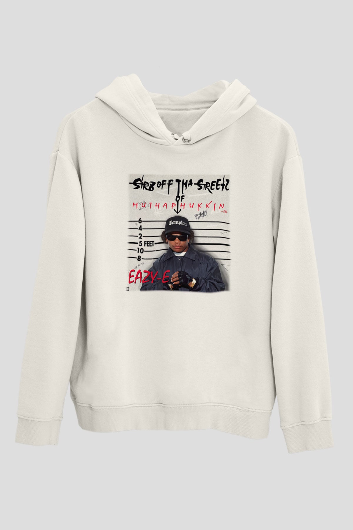 Eazy-E Beyaz Unisex Kapşonlu Sweatshirt