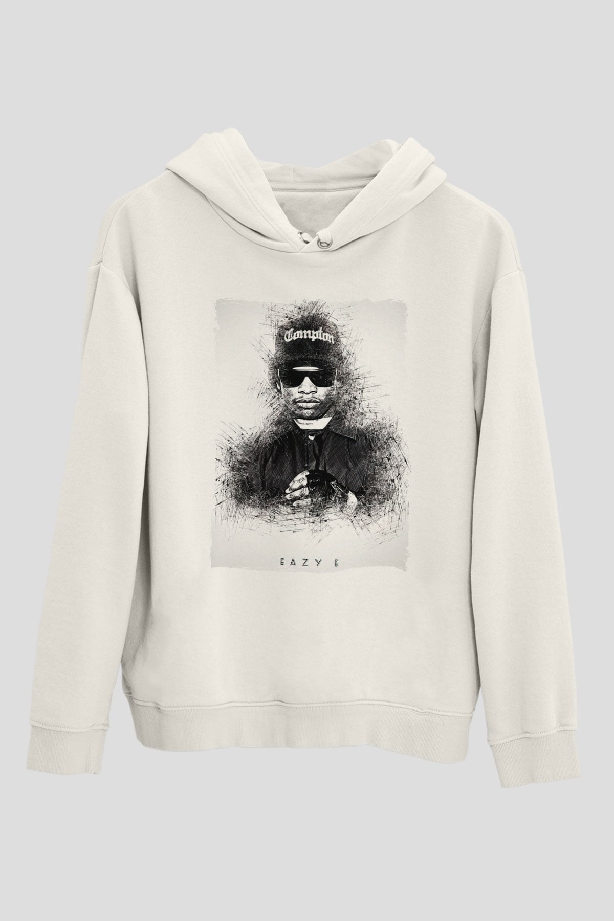 Eazy-E Beyaz Unisex Kapüşonlu Sweatshirt