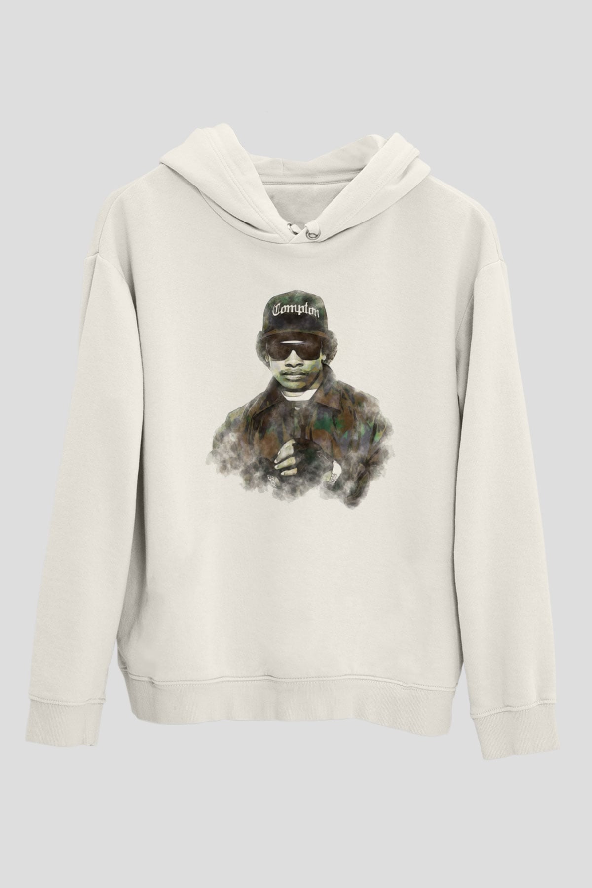 Eazy-E Beyaz Unisex Kapüşonlu Sweatshirt