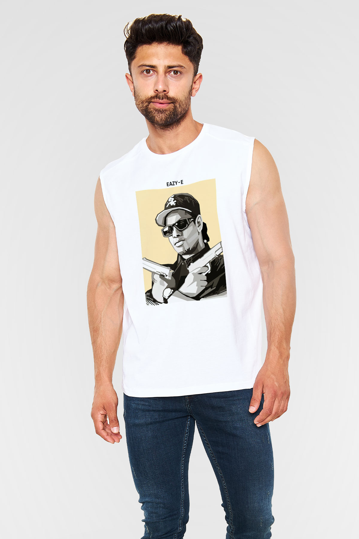Eazy-E Beyaz Unisex Kolsuz Tişört