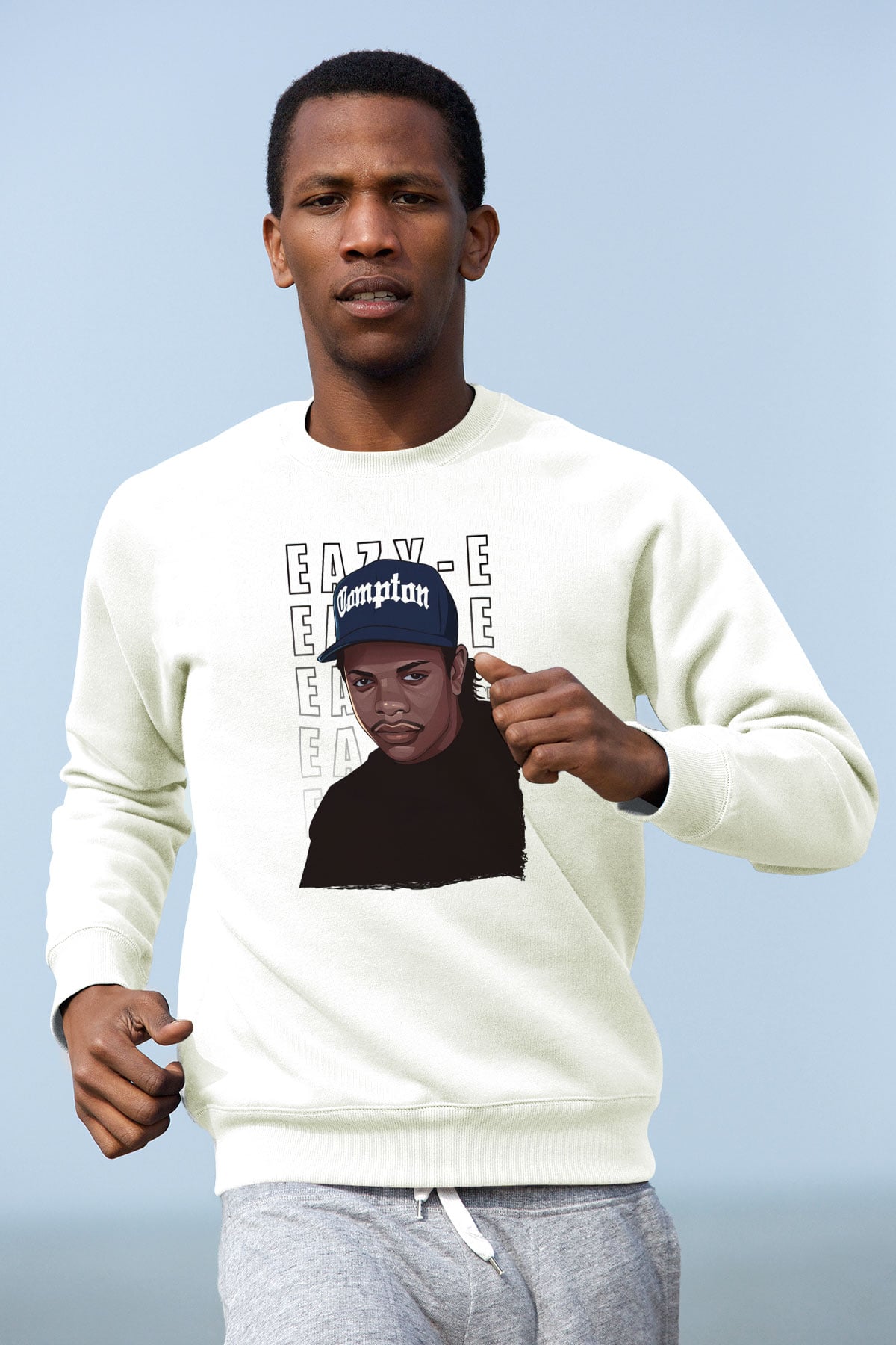 Eazy-E Beyaz Unisex Sweatshirt