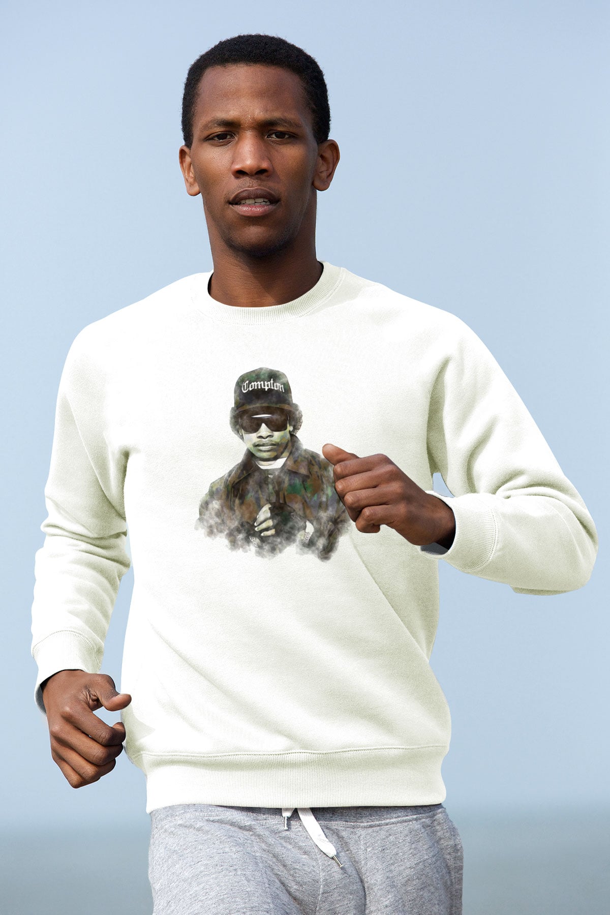 Eazy-E Beyaz Unisex Sweatshirt