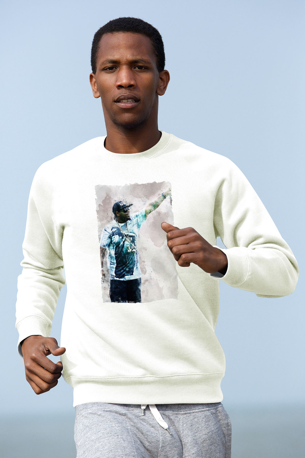 Eazy-E Beyaz Unisex Sweatshirt