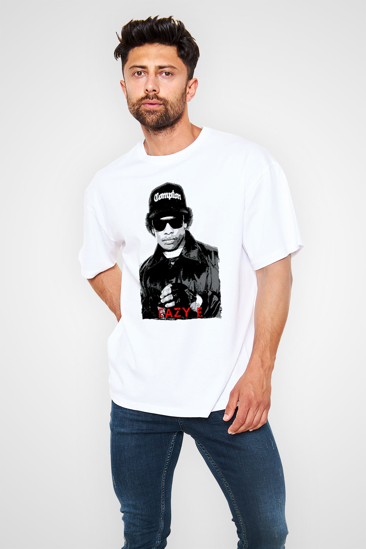 Eazy-E Beyaz Unisex Tişört T-Shirt - TişörtFabrikası