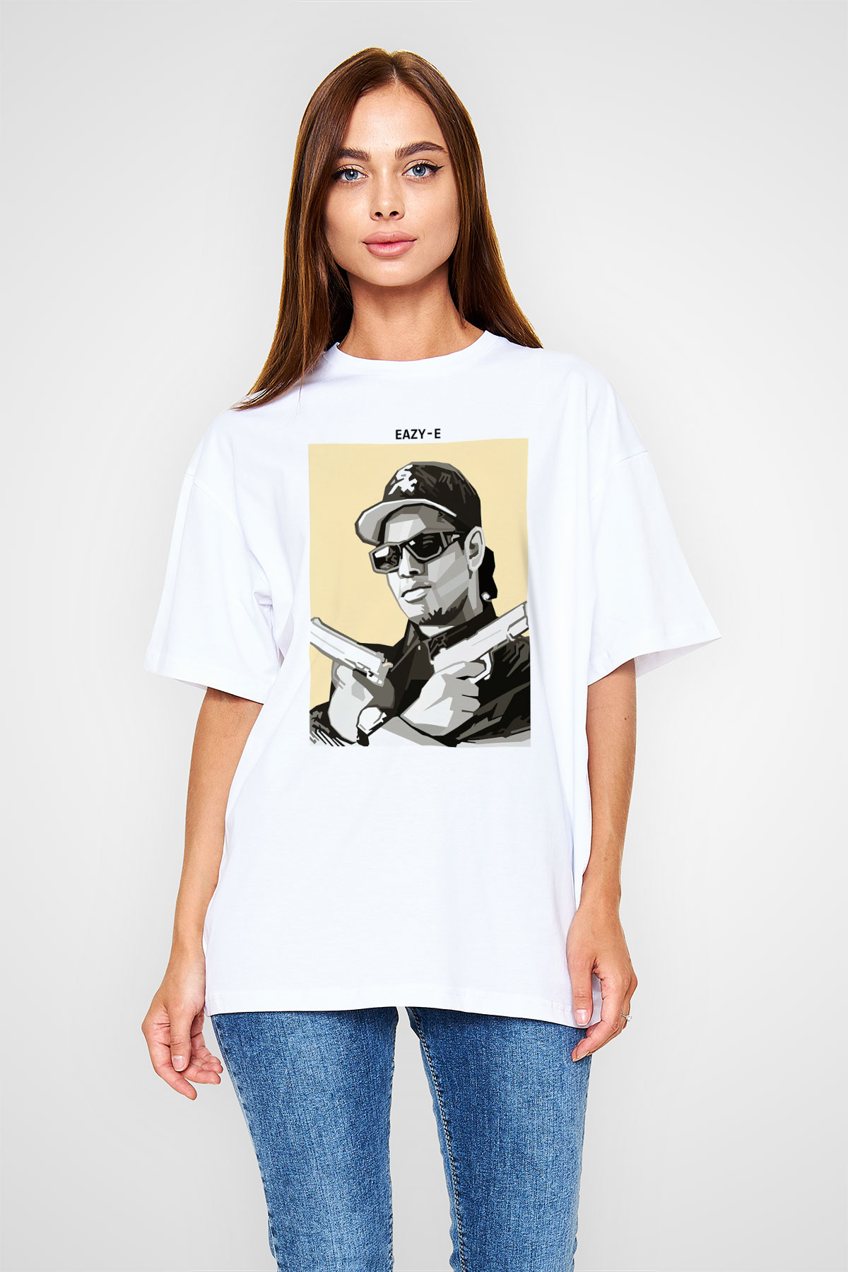 Eazy-E Beyaz Unisex Tişört T-Shirt - TişörtFabrikası