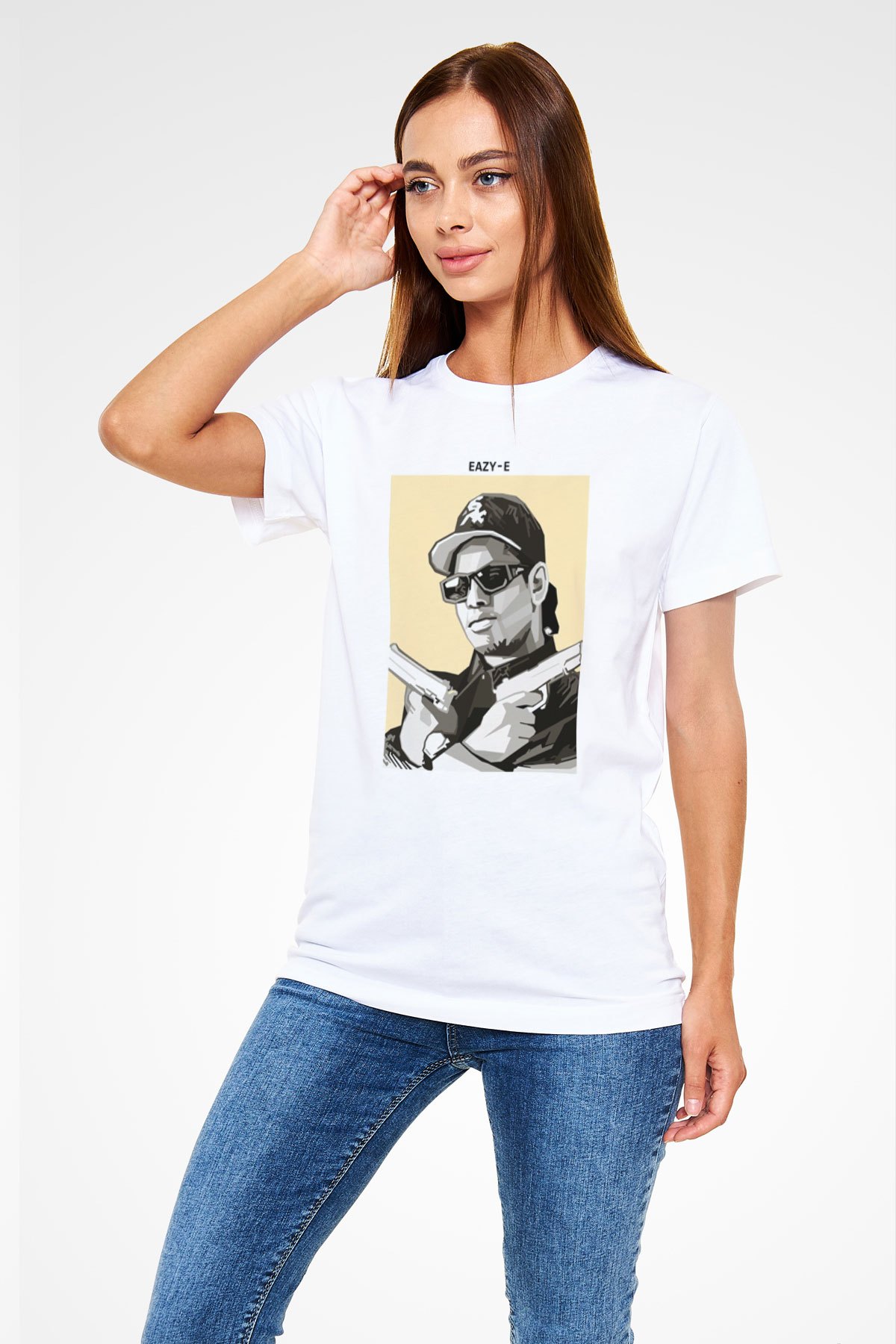 Eazy-E Beyaz Unisex Tişört T-Shirt - TişörtFabrikası