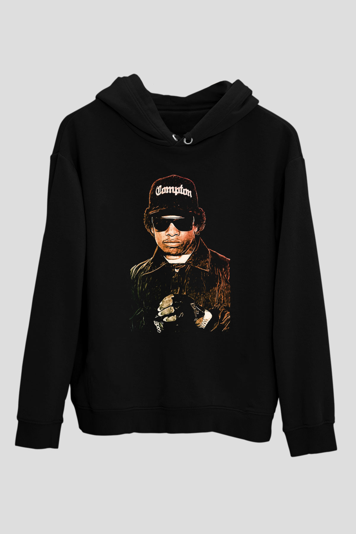 Eazy-E Siyah Unisex Kapüşonlu Sweatshirt