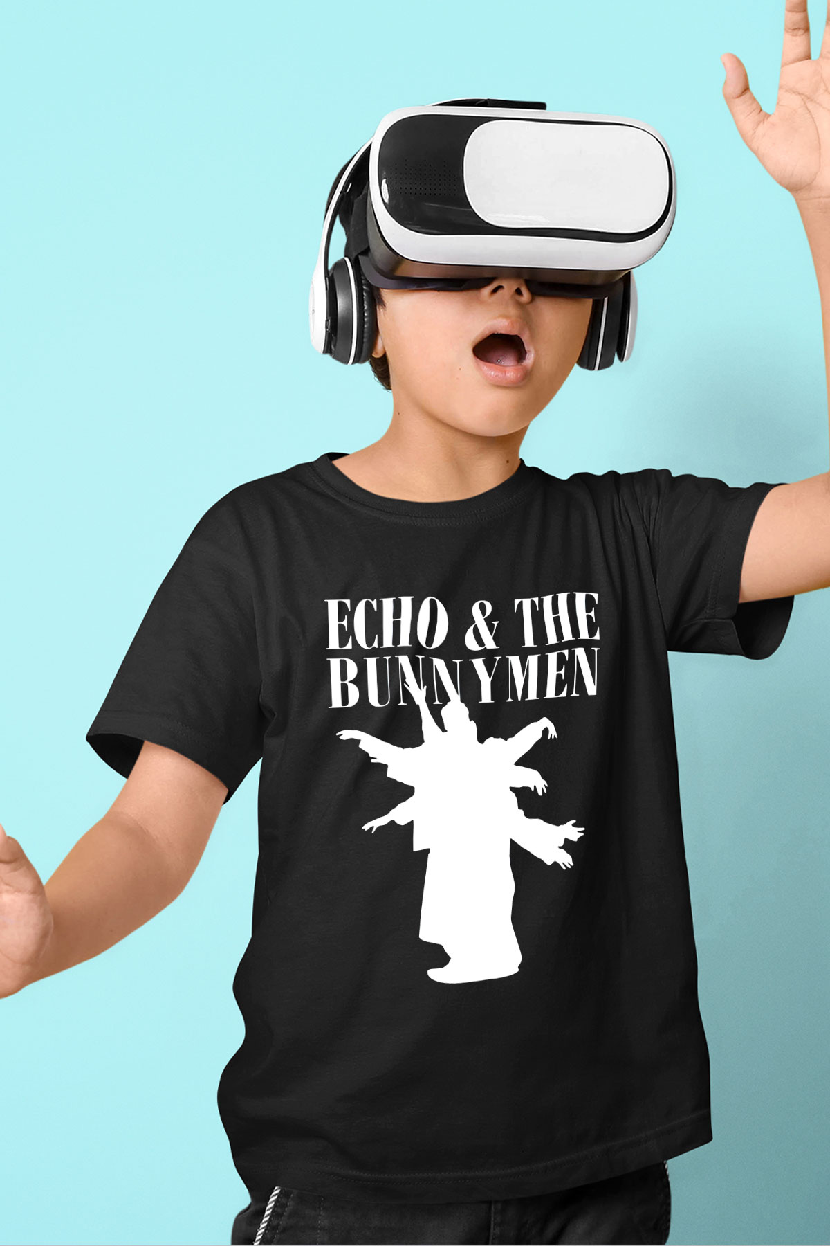 Echo and the Bunnymen Baskılı Siyah Unisex Çocuk Tişört