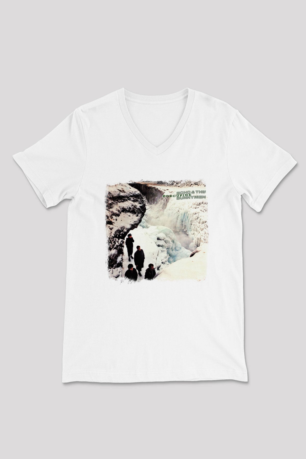 Echo and The Bunnymen Baskılı Unisex Beyaz V Yaka Tişört
