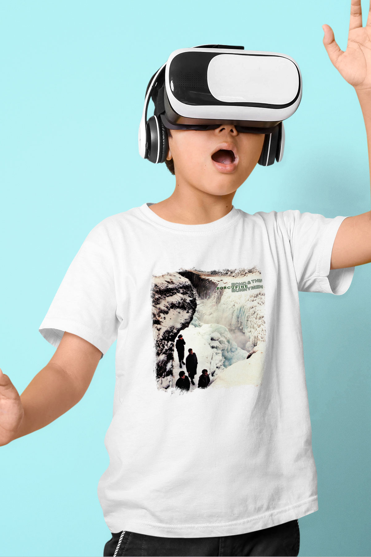 Echo and The Bunnymen Baskılı Unisex Beyaz Çocuk Tişört