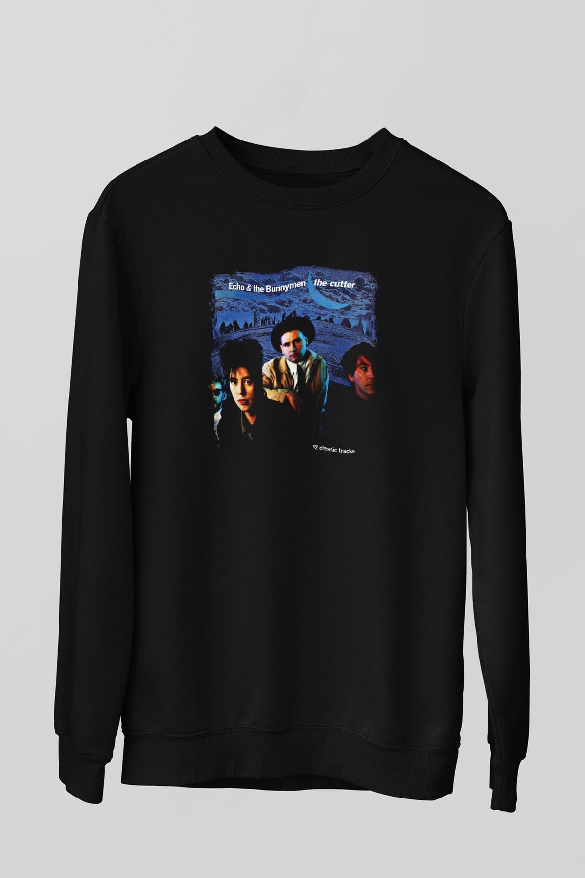 Echo and The Bunnymen Baskılı Unisex Siyah Sweatshirt