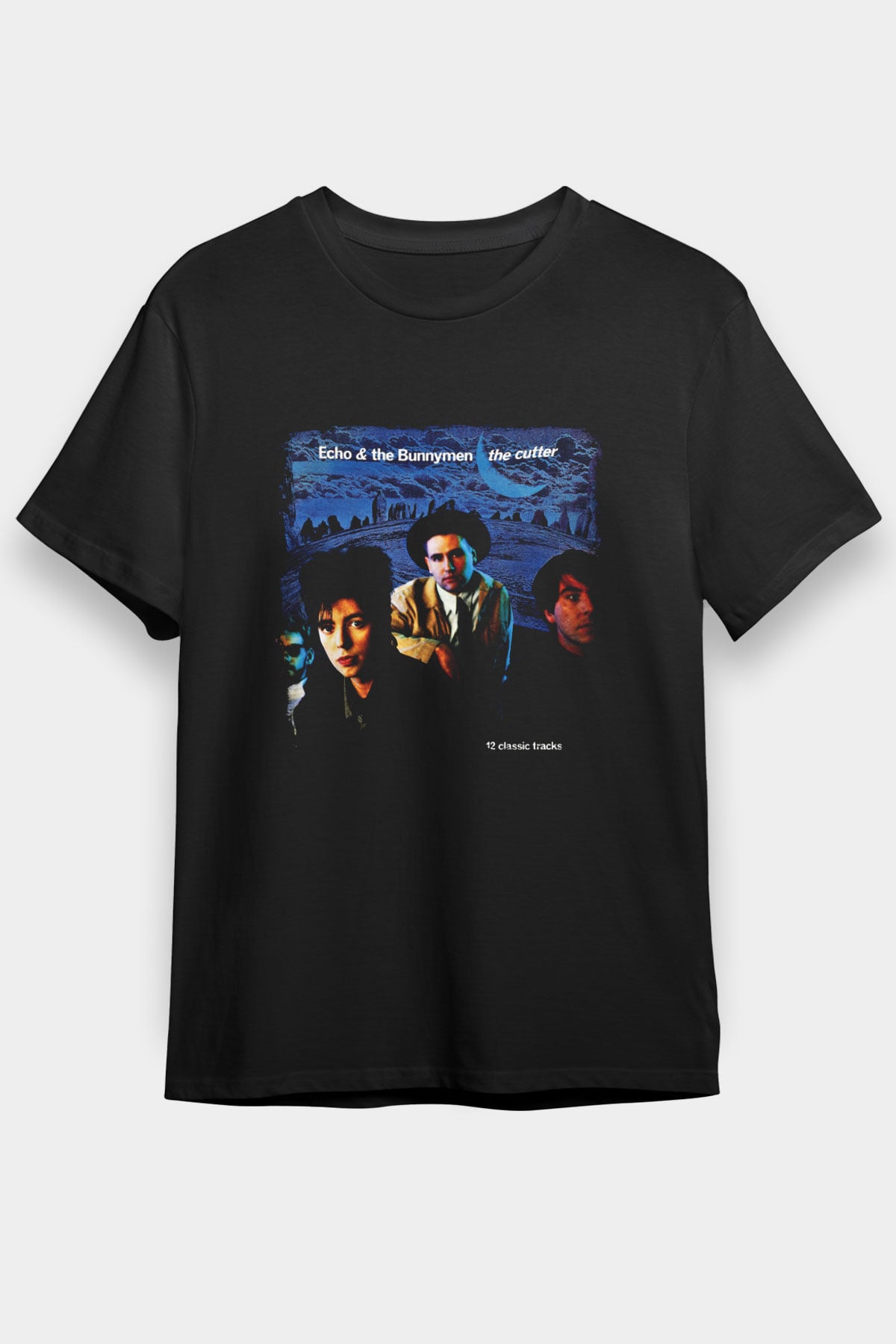 Echo and The Bunnymen Baskılı Unisex Siyah Tişört
