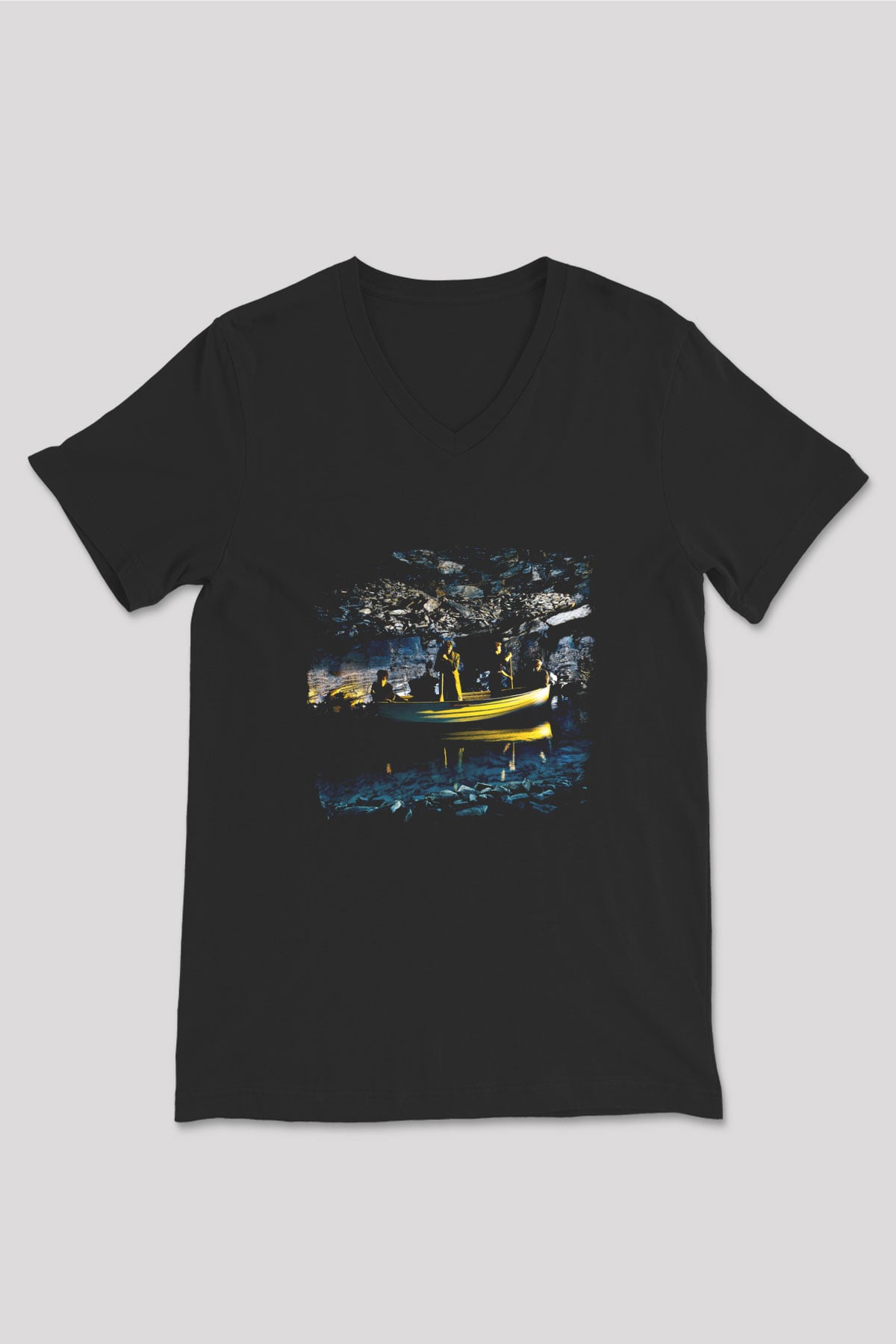 Echo and The Bunnymen Baskılı Unisex Siyah V Yaka Tişört
