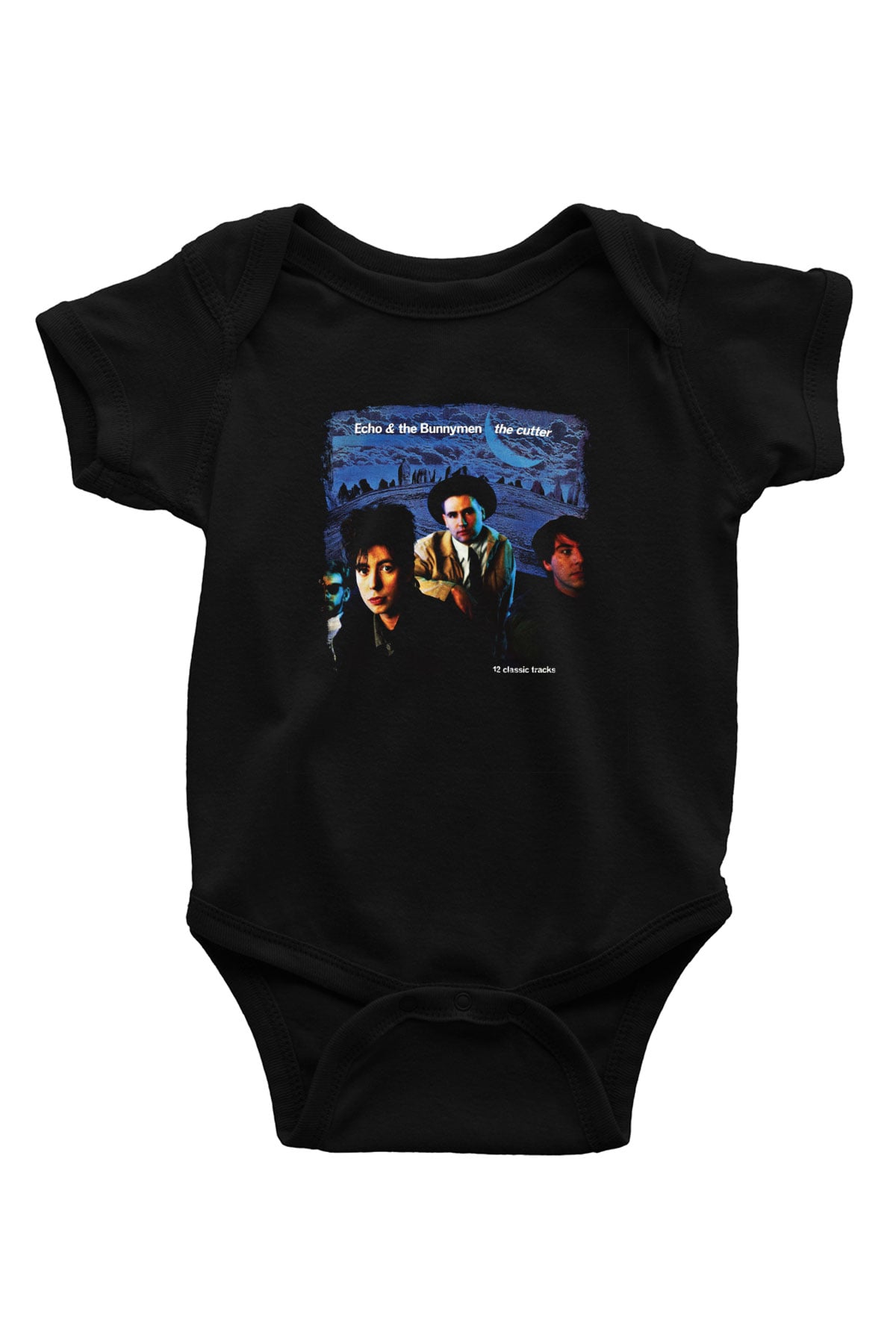 Echo and The Bunnymen Baskılı Unisex Siyah Bebek Body - Zıbın