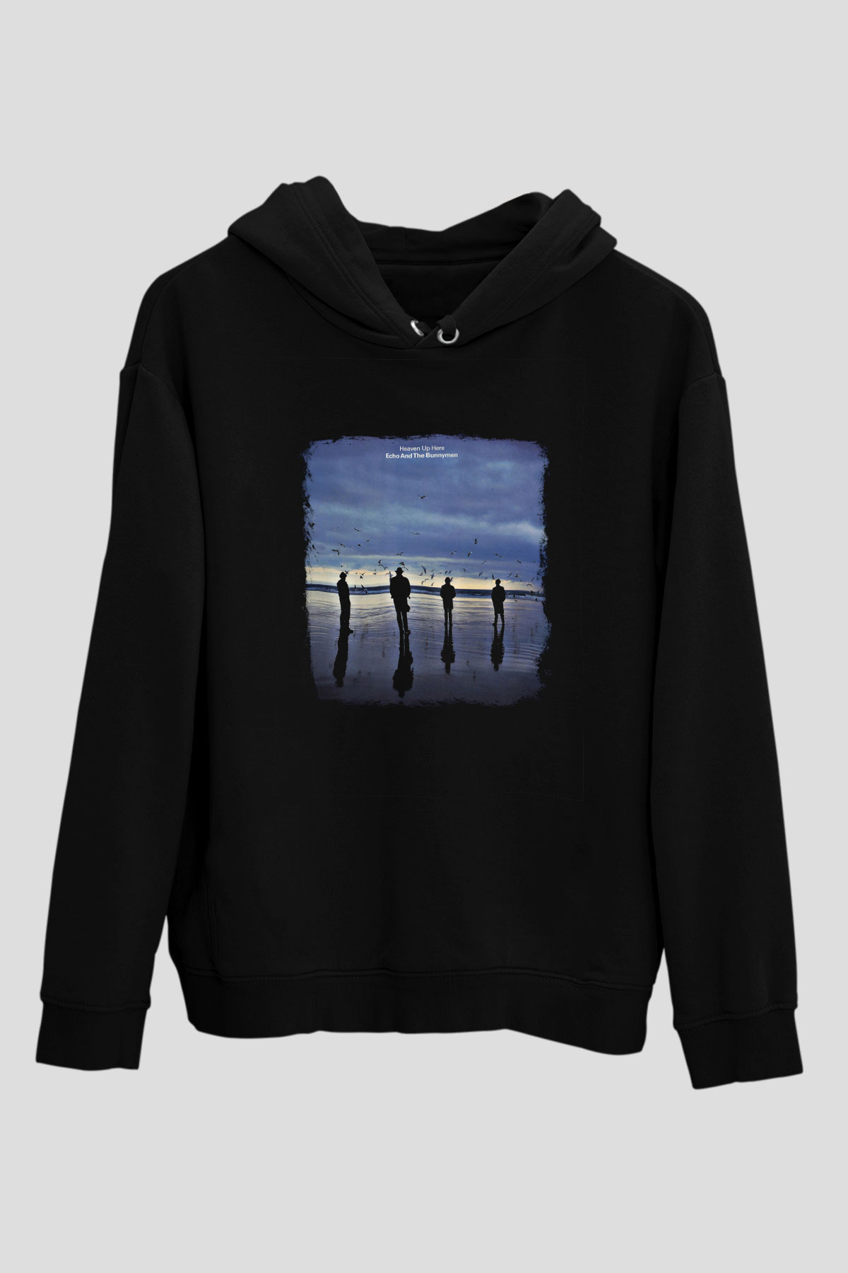 Echo and The Bunnymen Baskılı Unisex Siyah Hoodie