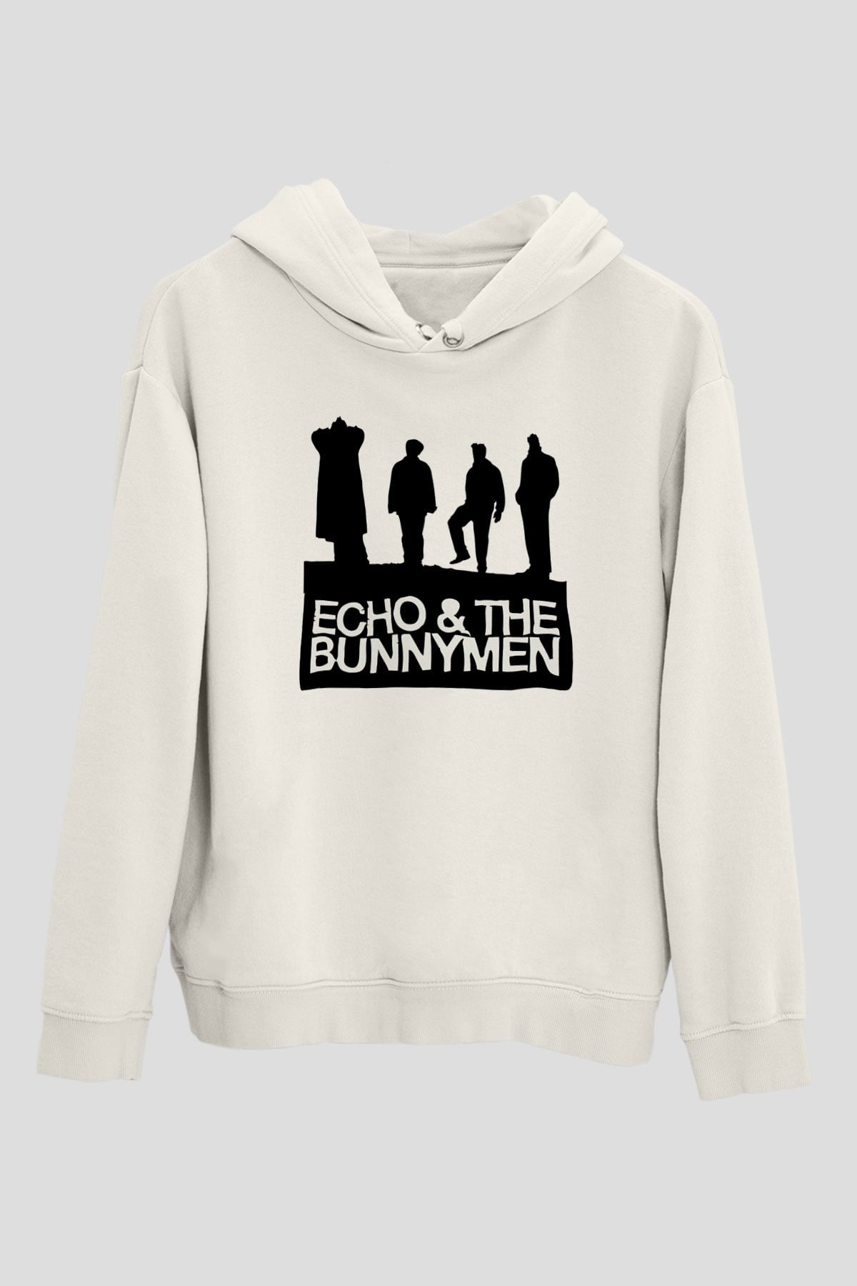 Echo and the Bunnymen Beyaz Unisex Kapşonlu Sweatshirt