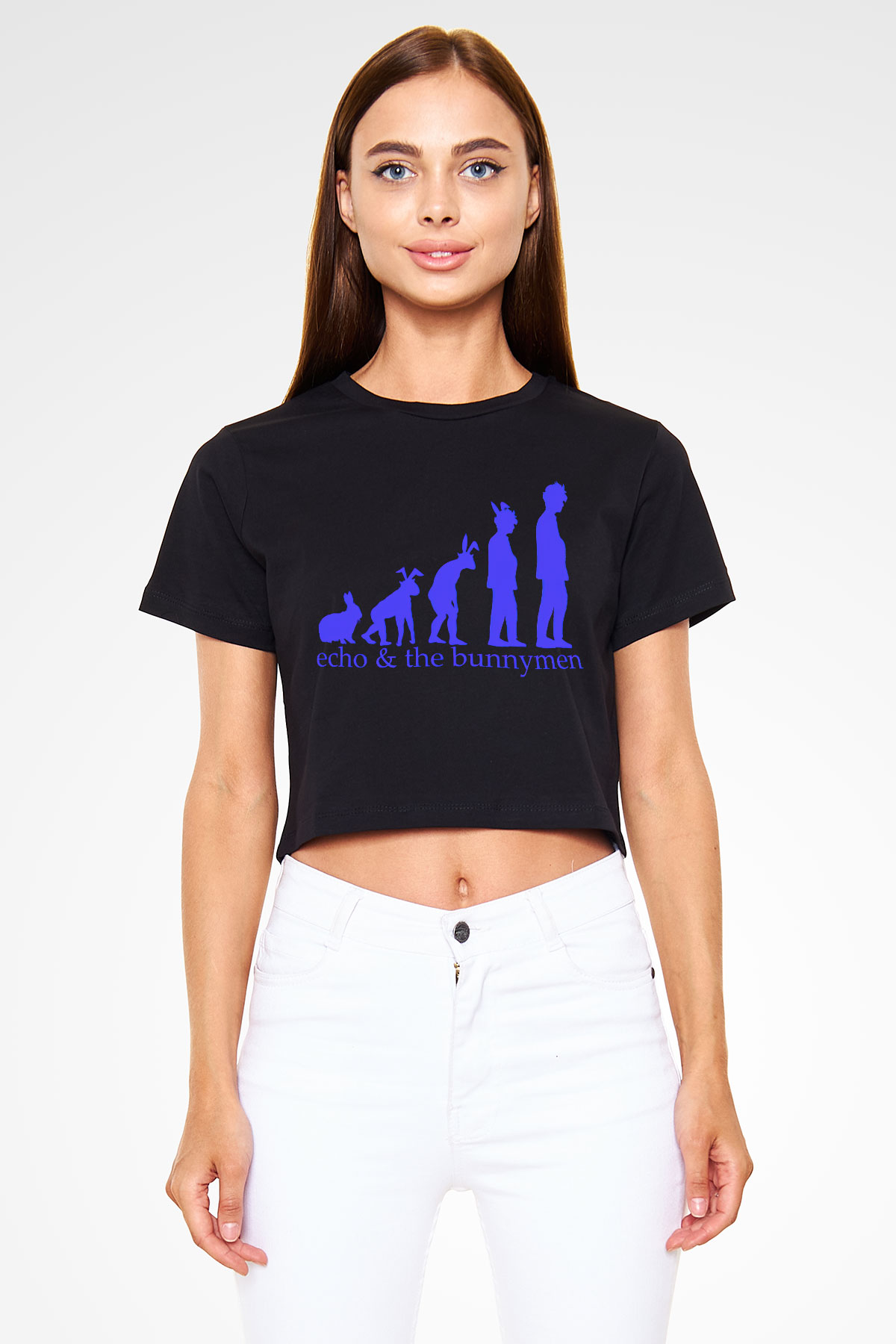Echo and the Bunnymen Siyah Crop Top Tişört