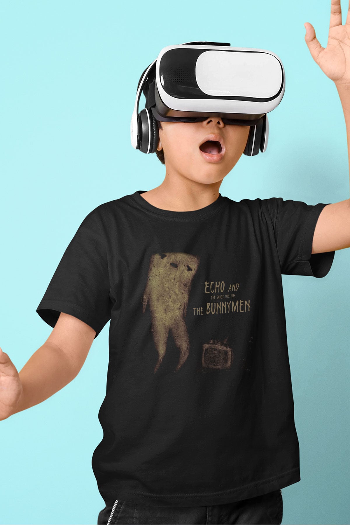 Echo and the Bunnymen Siyah Unisex Çocuk Tişört